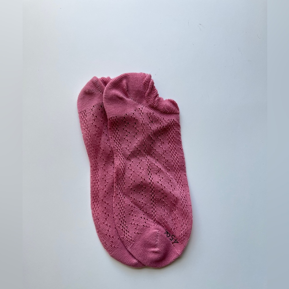 Elegant Lace Pink Ankle Socks